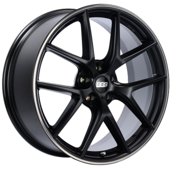 BBS CI-R 19x8.5 5x112 ET45 Satin Black Polished Rim Protector Wheel -82mm PFS/Clip Required