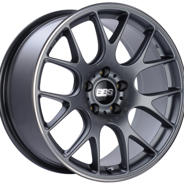 BBS CH-R 19x9.5 5x120 ET35 Satin Titanium Polished Rim Protector Wheel -82mm PFS/Clip Required