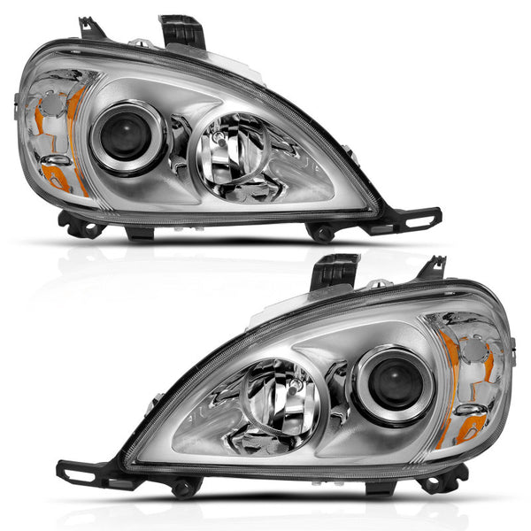 ANZO 1997-2001 Mercedes Benz M Class Projector Headlight Chrome Clear Amber