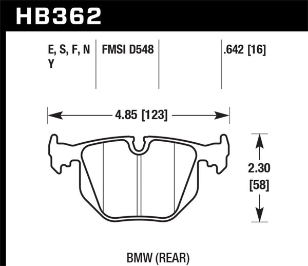 Hawk 91-97 BMW 850I/850CI HT-10 Race Rear Brake Pads
