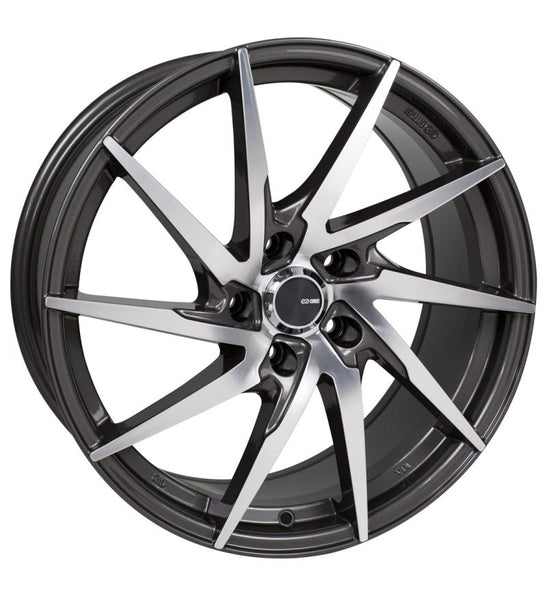 Enkei PW10 18x8 5x114.3 40mm Offset 72.6mm Bore Gunmetal Wheel w/ Machined Spokes Wheel