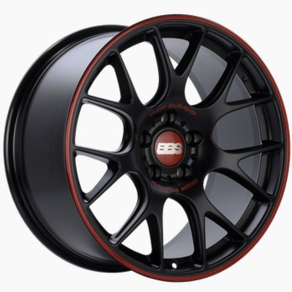 BBS CH-R Nurburgring Edition 19x8.5 5x112 ET32 Satin Black/Red Lip Wheel - 82mm PFS/Clip Req.