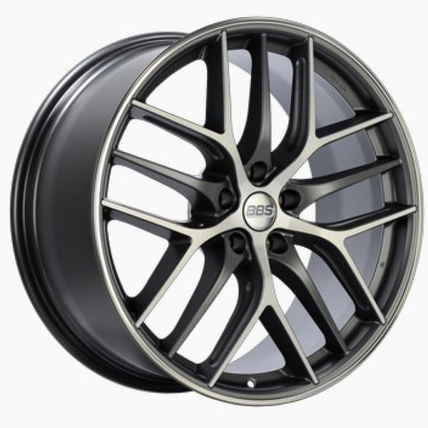 BBS CC-R 19x8.5 5x114.3 ET43 Satin Graphite Diamond Cut Polished Rim Protector Wheel -82mm PFS Req.