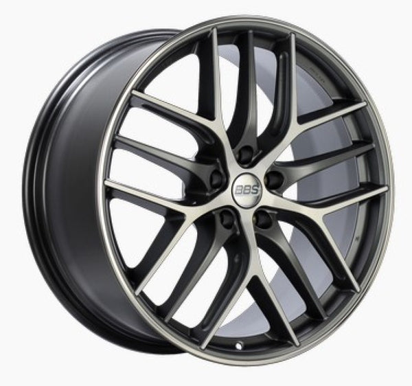 BBS CC-R 20x9 5x112 ET38 Satin Graphite Diamond Cut Polished Rim Protector Wheel -82mm PFS Required