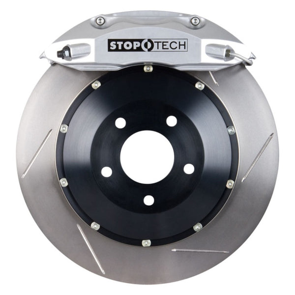 StopTech BBK 08-16 Audi A4 Quattro Front w/ Silver ST-40 Calipers Slotted 332x32mm Rotors Pads