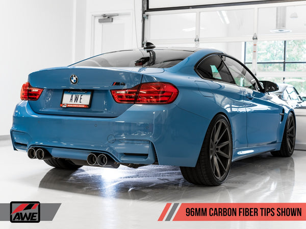 AWE Tuning BMW F8X M3/M4 Non-Resonated SwitchPath Exhaust - Carbon Fiber Tips (96mm)