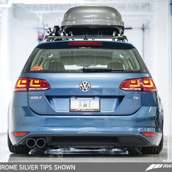 AWE Tuning VW MK7 Golf SportWagen Touring Edition Exhaust w/Chrome Silver Tips (90mm)