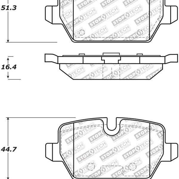 StopTech Street Select Brake Pads w/Hardware - Rear 11-16 Mini Cooper Countryman