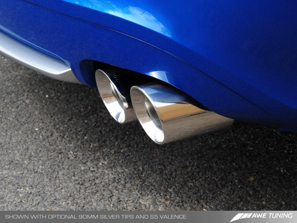 AWE Tuning Audi B8 A5 3.2L Track Edition Exhaust System - Quad 90mm Slash Cut Silver Tips