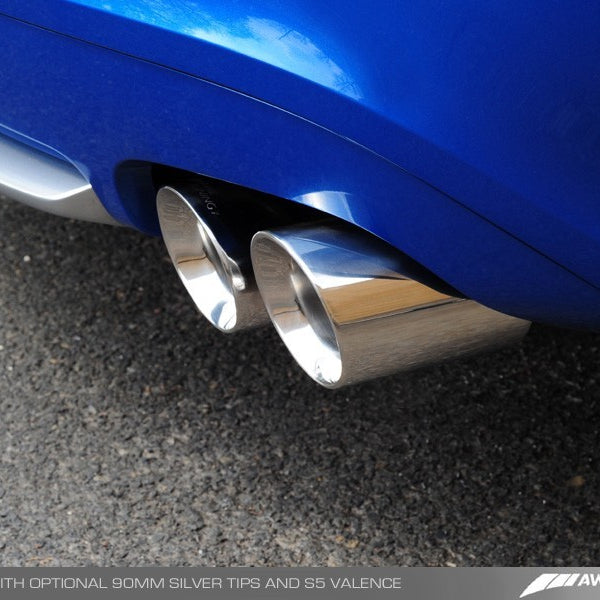 AWE Tuning Audi B8 A5 3.2L Track Edition Exhaust System - Quad 90mm Slash Cut Silver Tips