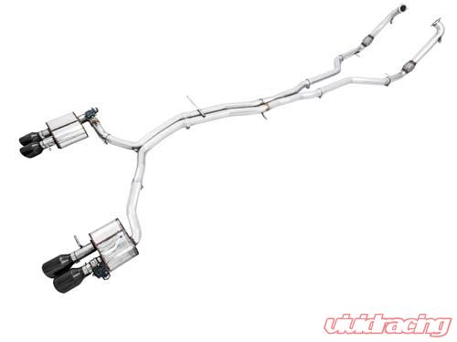 AWE Tuning Audi B9 S5 Coupe Resonated For Performance Cat SwitchPath Exhaust w/ Carbon Fiber Tips