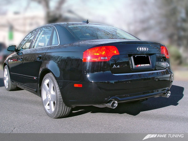 AWE Tuning Audi B7 A4 3.2L Touring Edition Dual Tip Exhaust - Polished Silver Tips