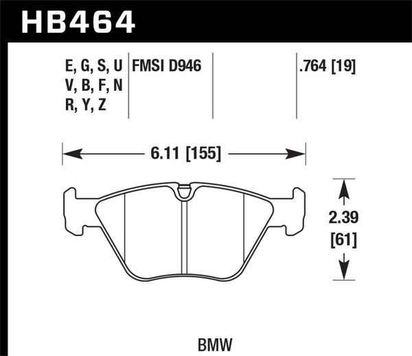 Hawk 03-06 BMW M3 / 04-11 BMW X3 LTS Street Front Brake Pads