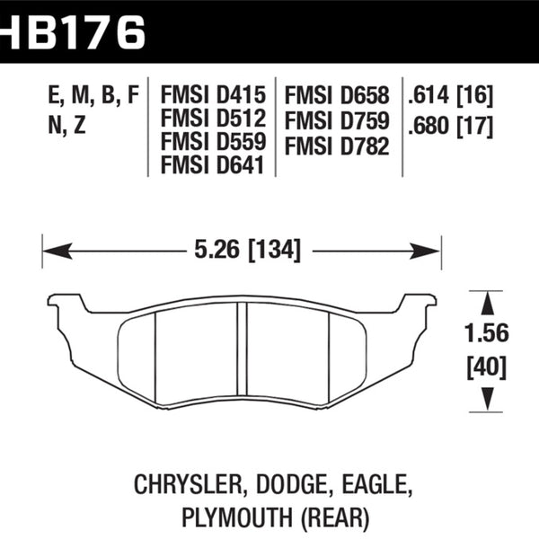 Hawk SRT4 HPS Street Rear Brake Pads