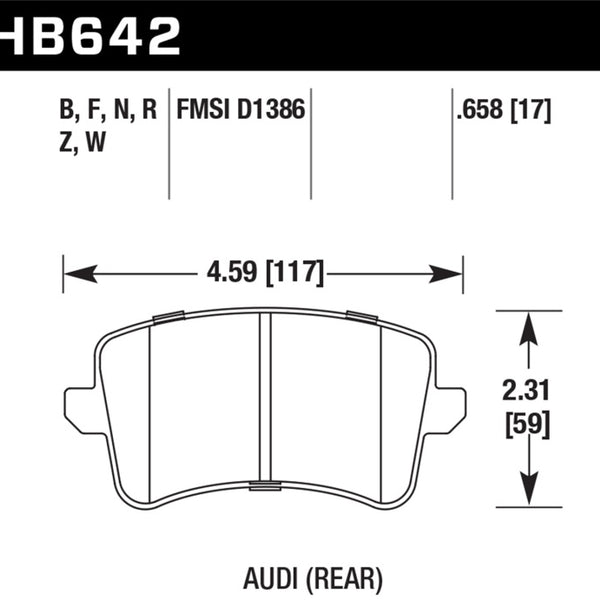 Hawk 09-10 Audi A4/A4 Quattro/A5 Quattro/Q5/S5 / 10 S4 HPS Street Rear Brake Pads