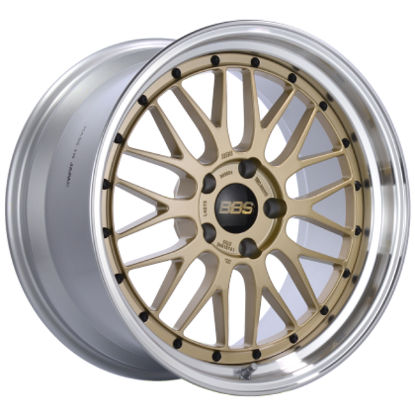 BBS LM 19x9 5x114.3 ET38 Gold Center Diamond Cut Lip Wheel - 82mm PFS/Clip Required