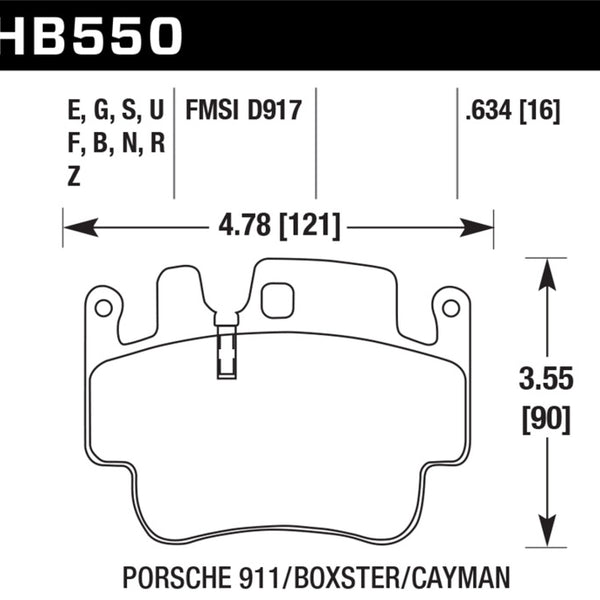 Hawk Porsche HPS Street Front Brake Pads