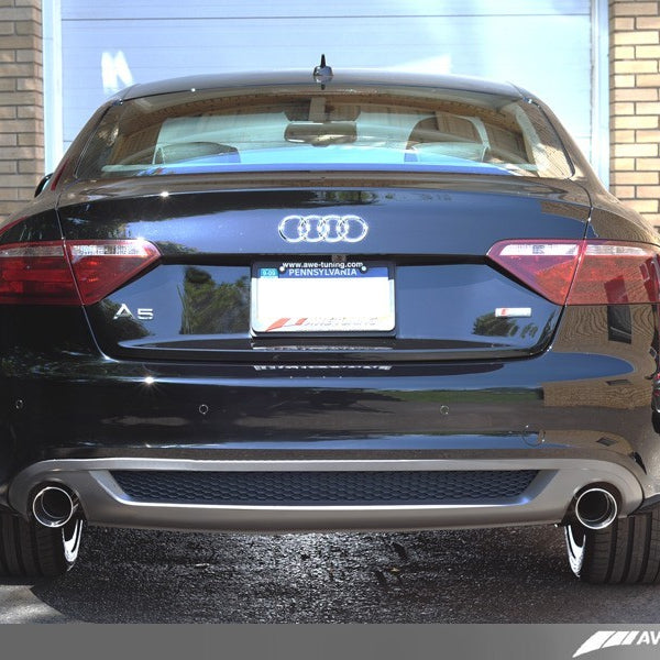 AWE Tuning Audi B8 A5 3.2L Track Edition Exhaust System - Dual 3.5in Polished Silver Tips