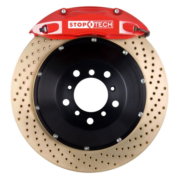 StopTech 06-10 Golf/Jetta Front BBK ST-40 Caliper Red 2pc Zinc Slotted 355x32mm Zinc Drilled Rotor