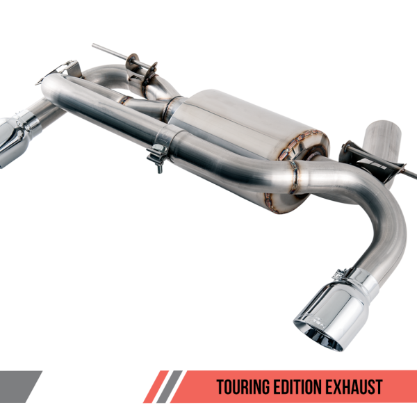 AWE Tuning BMW F3X 340i Touring Edition Axle-Back Exhaust - Chrome Silver Tips (102mm)