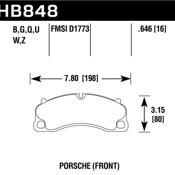 Hawk 14-19 Porsche 911 GT3/GT3 RS / 2016 Porsche Cayman GT4 HP Plus Street Front Brake Pads