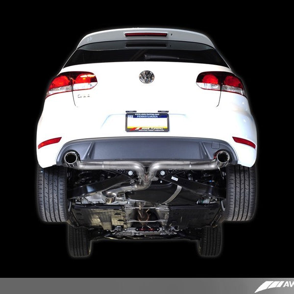 AWE Tuning Mk6 GTI Performance Catback - Diamond Black Round Tips