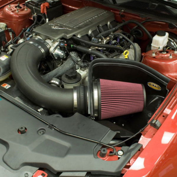 Airaid 2010 Ford Mustang GT 4.6L (No MVT) MXP Intake System w/ Tube (Oiled / Red Media)