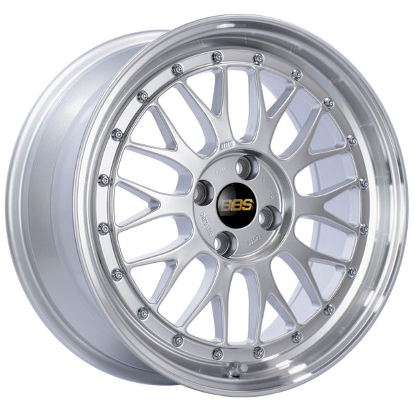 BBS LM 17x7.5 4x100 ET40 Diamond Silver Center Diamond Cut Lip Wheel -70mm PFS/Clip Required