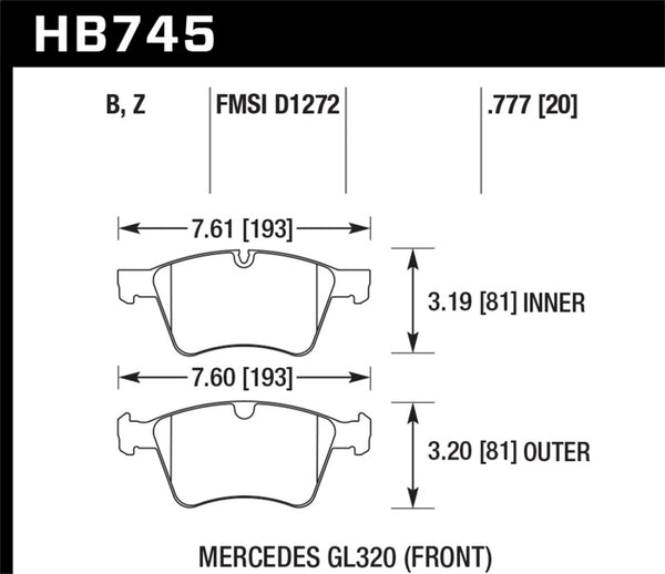 Hawk 05-11 Mercedes-Benz G55 AMG HPS 5.0 Street Front Brake Pads