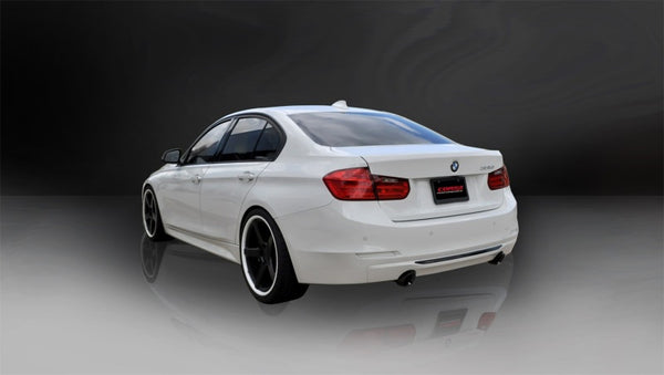 Corsa 12-14 BMW 335i Sedan AWD F30 3in Black Touring Dual Rear Single 3.5in Tip Cat-Back Exhaust