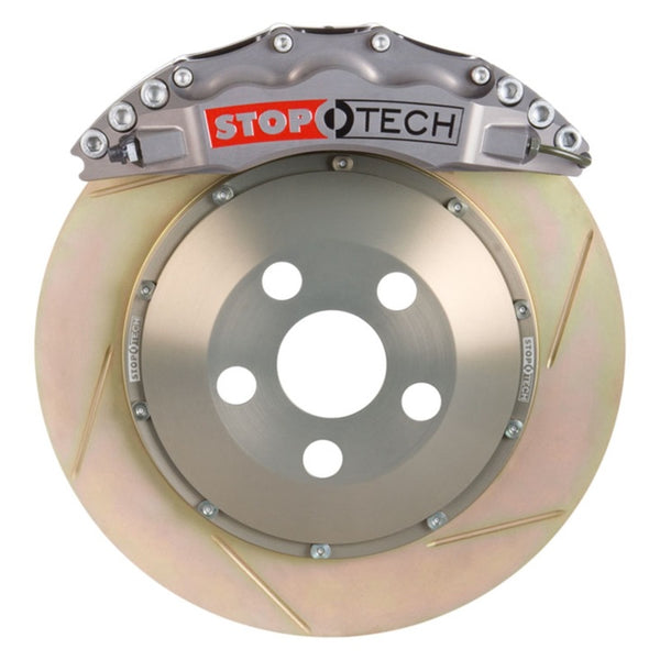 StopTech 06-10 BMW M5 E60 Front BBK w/Trophy ST-60 Calipers Zinc Slotted 380x35 Rotor Pads and Lines