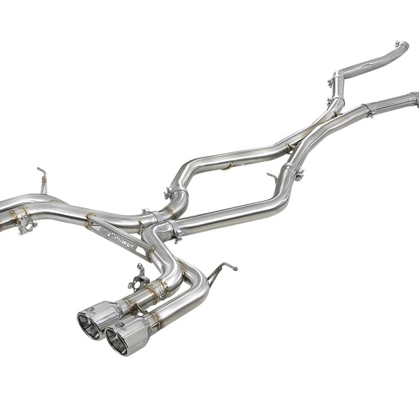 aFe MACH Force-Xp 3.5in. 304 SS C/B Exhaust w/o Muffler 15-18 BMW X5 M V8-4.4L (tt) - Polished Tip