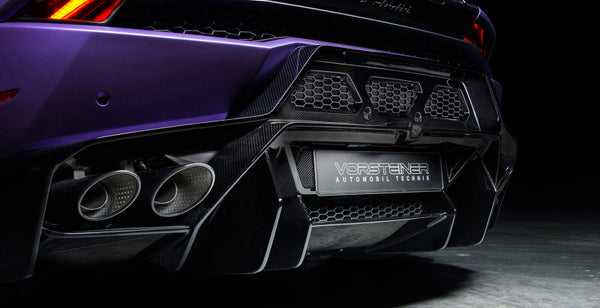 Vorsteiner Lamborghini Huracan Novara Edizione Aero Rear Bumper Diffuser Carbon Fiber PP 2x2 Glossy
