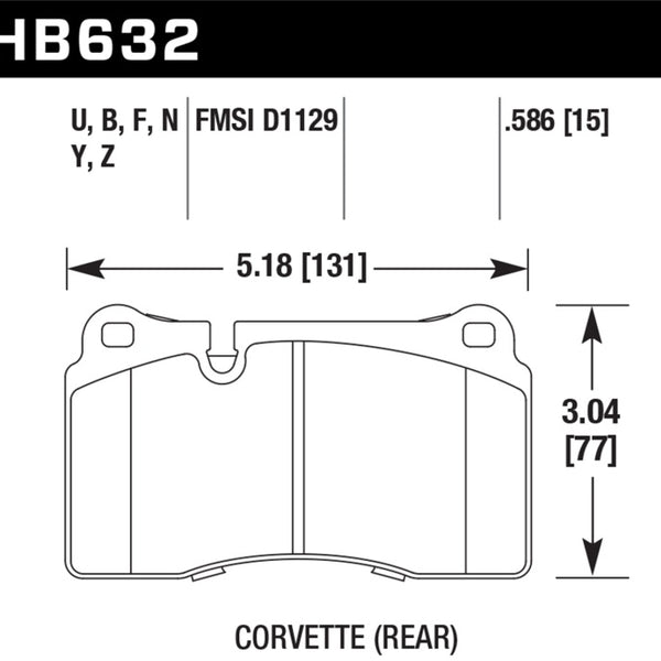 Hawk 06-10 VW Touareg Front /09-11 Corvette Z06/ZR-1 (w/Carbon Ceramic Brake Package and Iron rotors