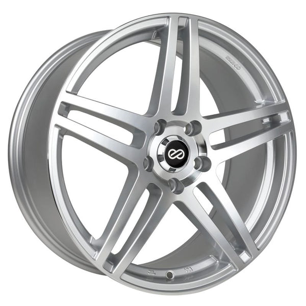 Enkei RSF5 18x8 40mm Offset 5x114.3 Bolt Pattern 72.6mm Bore Dia Silver Machined Wheel