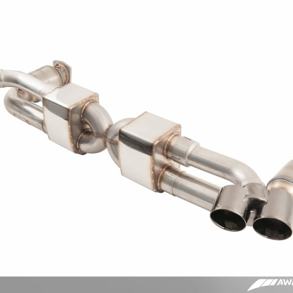 AWE Tuning Porsche 991.1 Turbo Performance Exhaust and High-Flow Cats - For OE Tips