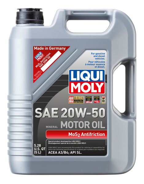 LIQUI MOLY 5L MoS2 Anti-Friction Motor Oil 20W-50