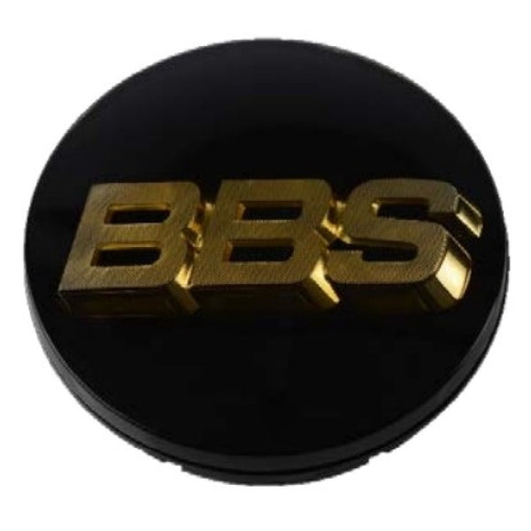 BBS Center Cap 70.6mm Black/Gold (3-tab) (56.24.073)