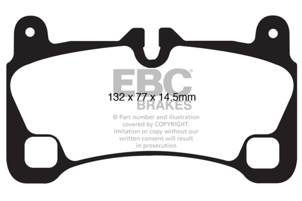 EBC 2008-2009 Volkswagen Touareg 3.6L (2 Holes At Bottom Of Backplate) Ultimax2 Rear Brake Pads