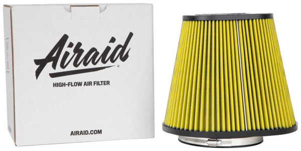 Airaid Universal Air Filter - Cone 6in FLG x 10-3/4x7-3/4in B x 4in T x 9in H - Synthaflow