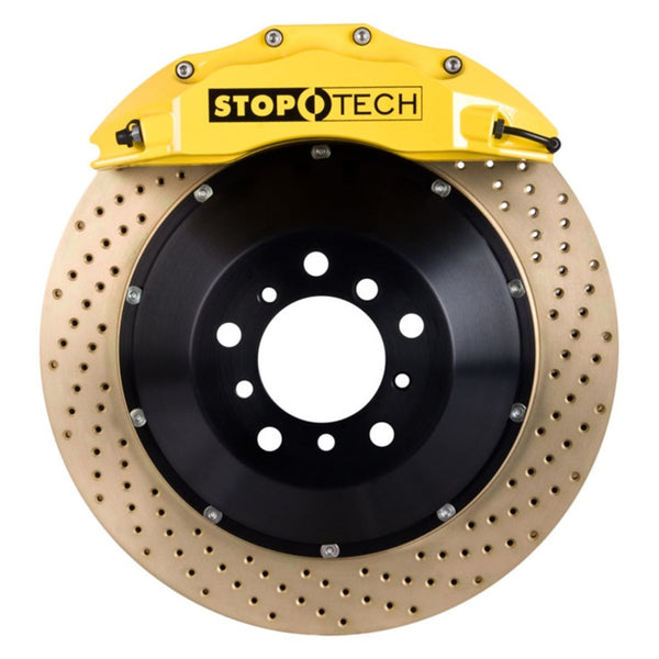 StopTech BBK 08-11 Audi S5 Front Yellow ST-60 Calipers 355x32 Zinc Drilled Rotors Pads SS Lines