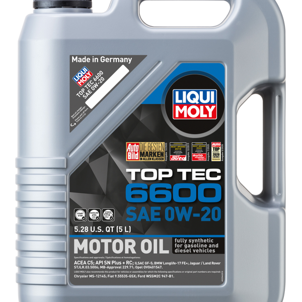 LIQUI MOLY 5L Top Tec 6600 Motor Oil 0W-20