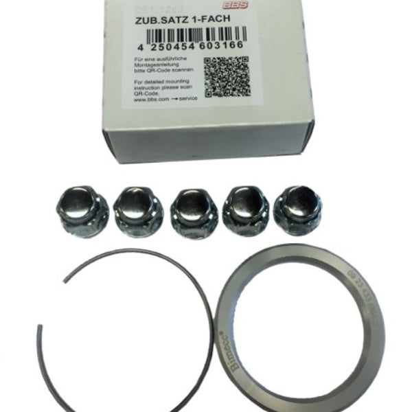 BBS PFS KIT - Dodge / Chrysler for CH115 - Includes 82mm OD - 71.4mm ID Ring / 82mm Clip / Lug Nuts