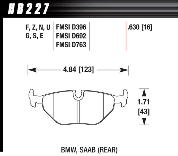 Hawk 92-95 BMW 325iS / 96-02 BMW M3 DTC-70 Race Rear Brake Pads