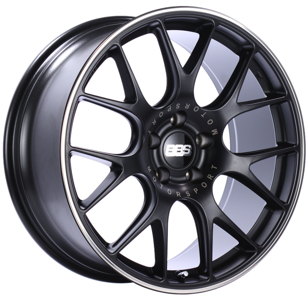 BBS CH-R 20x9 5x112 ET25 Satin Black Polished Rim Protector Wheel -82mm PFS/Clip Required