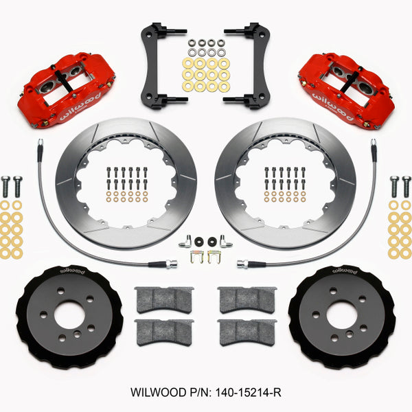 Wilwood Narrow Superlite 6R Front Hat Kit 12.88in Red 2014-2015 Mini Cooper w/Lines