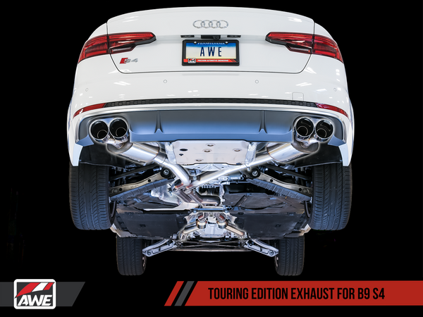 AWE Tuning Audi B9 S4 Non Resonated SwitchPath Exhaust w/ Carbon Fiber Tips